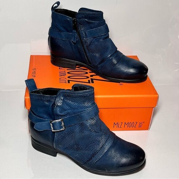 Miz Mooz Suzy Wide Width Leather Ankle Boots - Picture 1 of 8